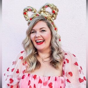 Braided Hair Minnie Ears headband with Roses